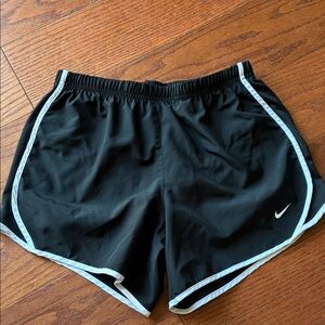 Nike Black Women's Athletic Shorts with White Piping